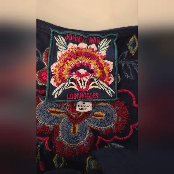 Johnny Was Sicilia Tiered Knit Dress Embroidered Details - Picture 9 of 10